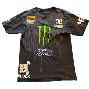 DC Shoes Ken Block 43 Monster Energy Ford Thermal Shirt Mens Small Black Racing